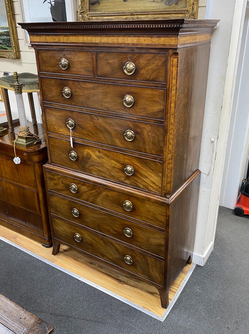 A George III mahogany chest on chest